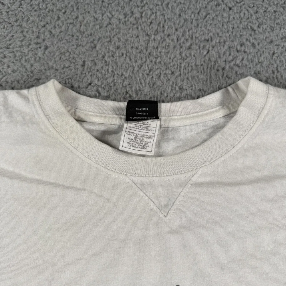 Vintage Jordan Center Logo T Shirt Mens‎ 2XL White Embroidered AOP Short Sleeve